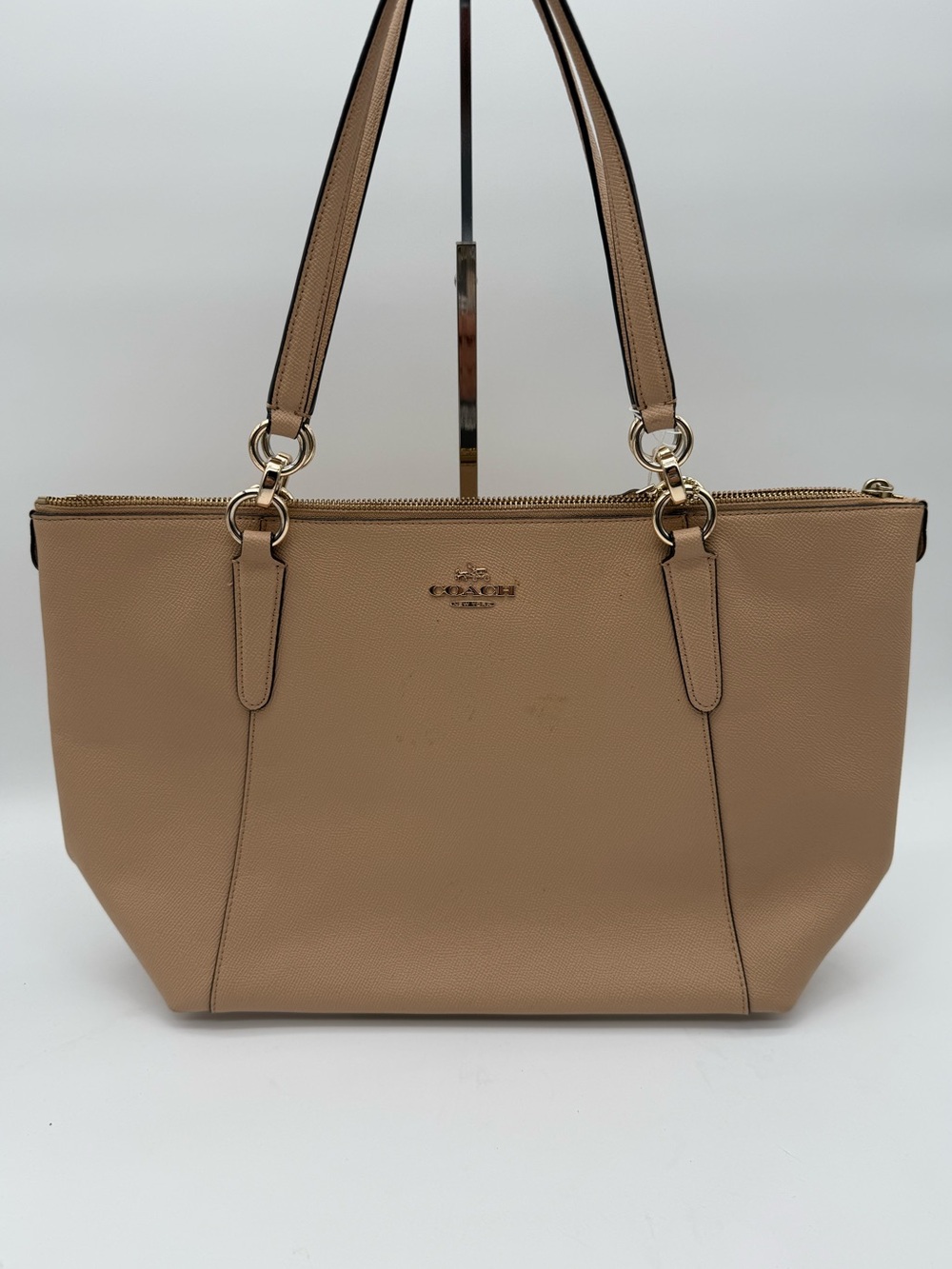COACH AVA CROSSGRAIN BEIGE TOTE